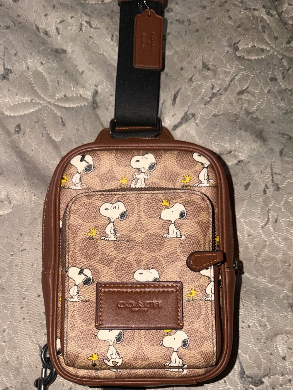 Coach x Peanuts Snoopy Signature Canvas Sling Pack Crossbody Bag